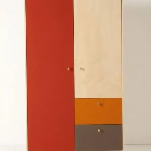Artim Three-Door Almirah - Classic Wooden Storage with Mirror