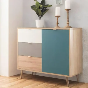 Artim Wooden Cabinet - Modern Design with Colorful Storage
